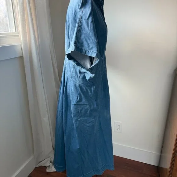 Anthropologie The Tobie Shirt Dress by Exquise in Denim Size 2X - Picture 4 of 8